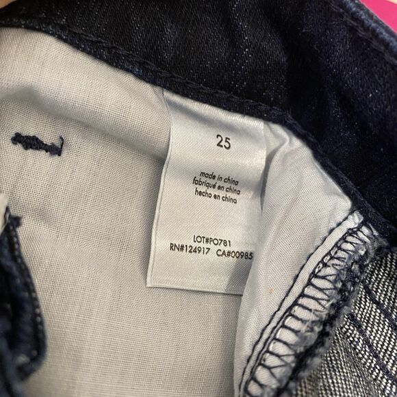 WeWoreWhat Low Rise Dad Jeans Womens 25 Blue Indigo Denim Raw Hem Casual - Picture 11 of 14